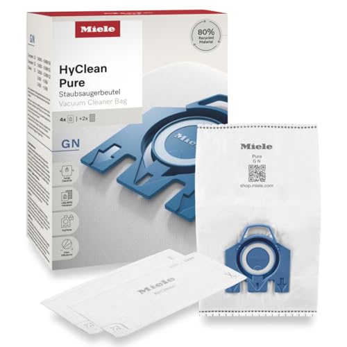 Miele (ミーレ) HyClean (ハイクリーン) Pure ダストバッグセット GN [ 正規販売店 ] (ダストバッグ4枚、モーター保護フィルター1枚、排気フィルター1枚) 交換用 掃除機紙パック
